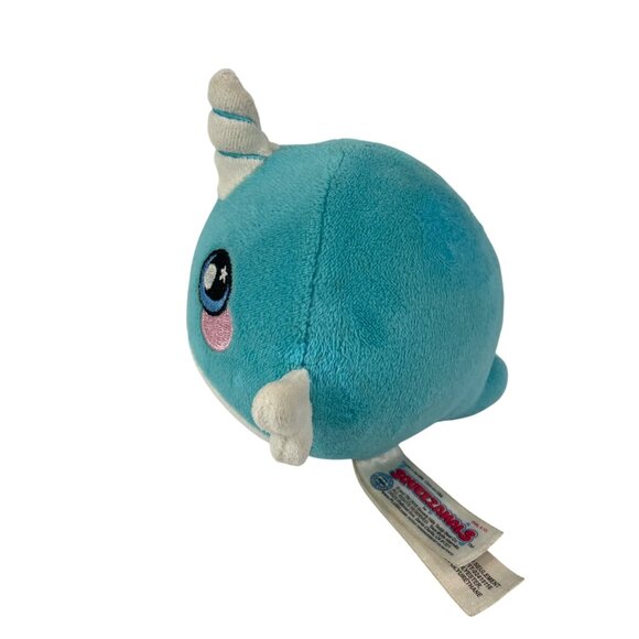 Squeezamals Nadia Narwhal Plush Toy 3in Blue White Soft Squishy Stuffed Animal - Picture 2 of 7